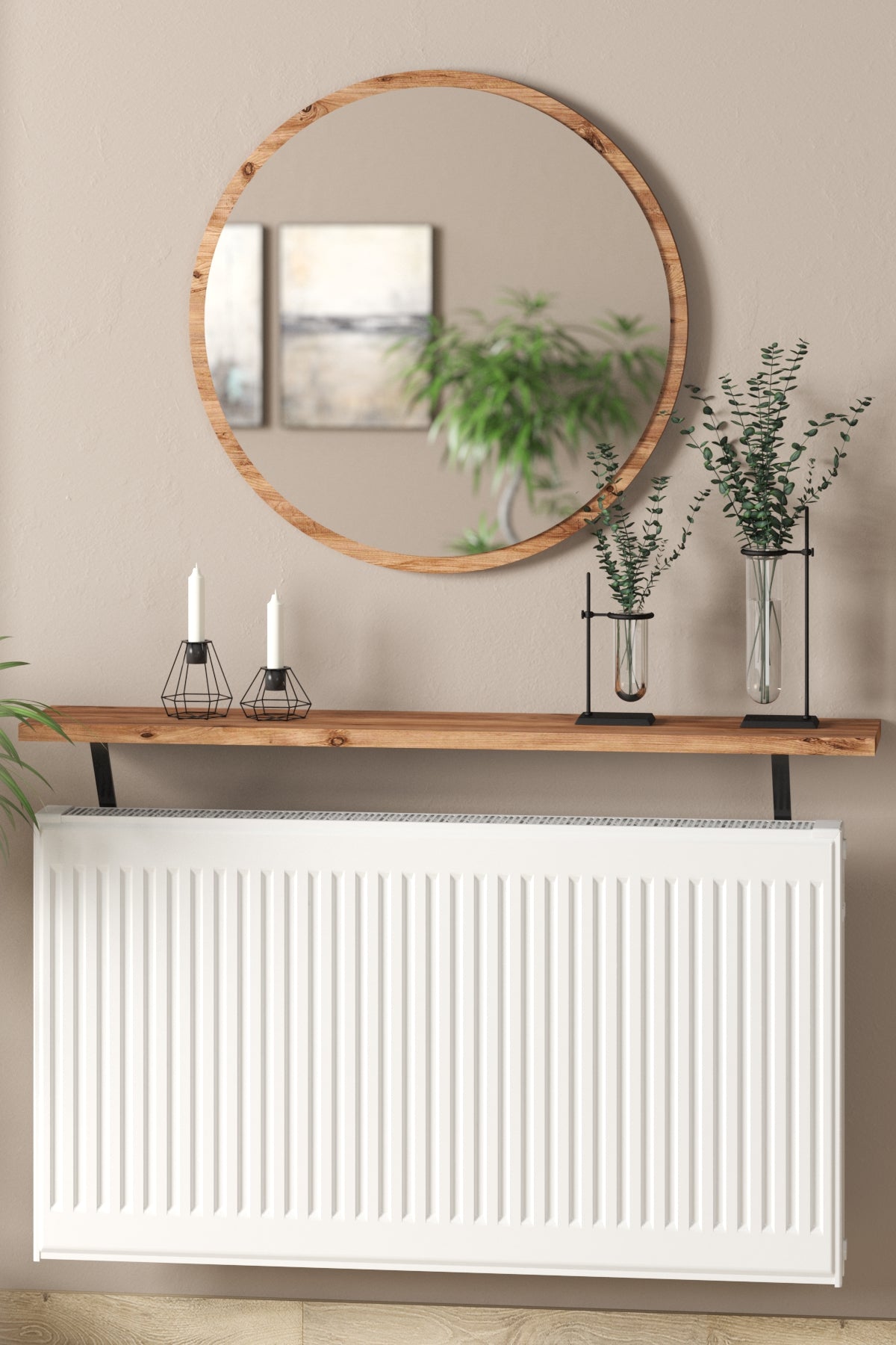 Petek Üzeri Dresuar Atlantik Çam Raf Siyah Ayak