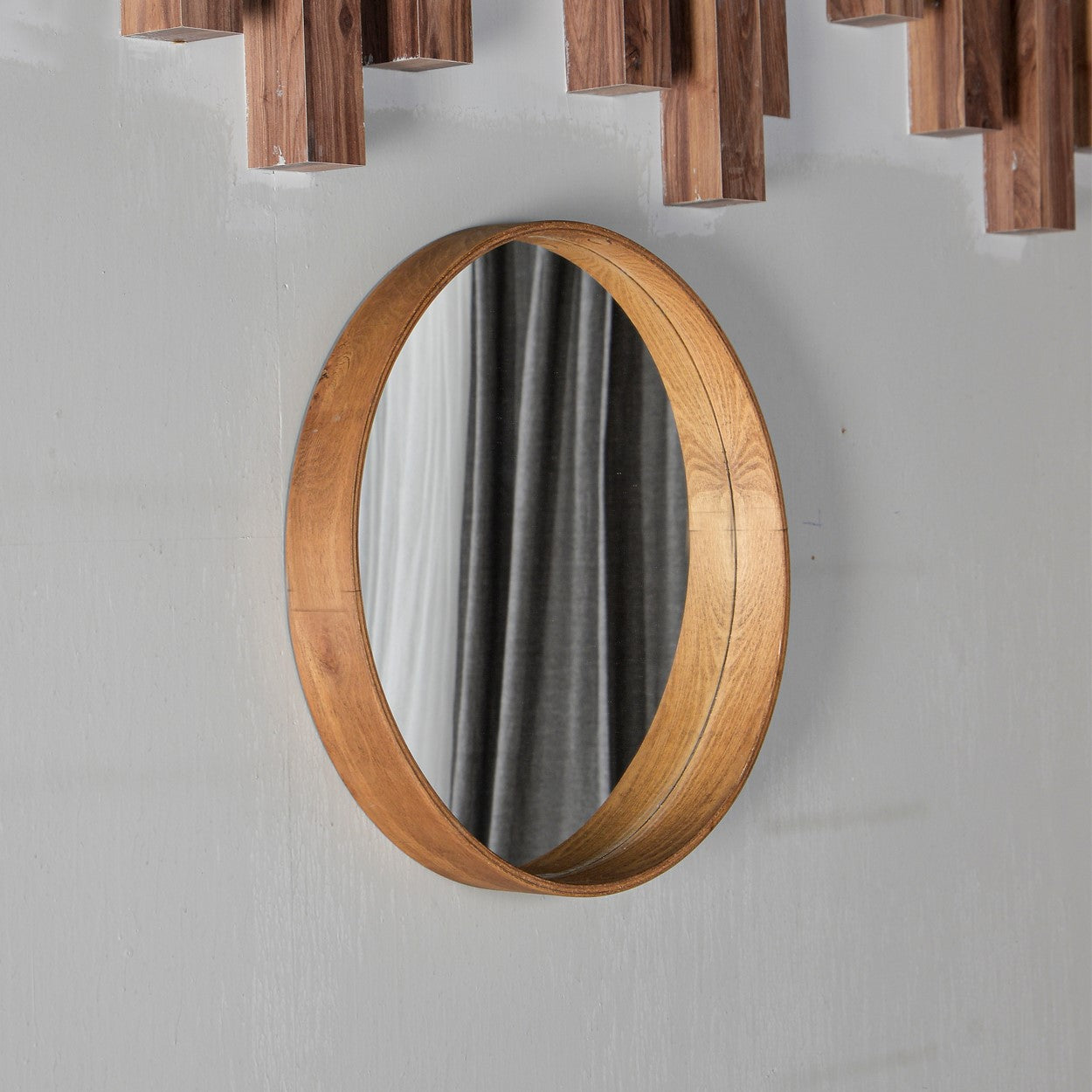 Ahşap Ayna Atlantik Çam El Yapımı Bohem Ayna