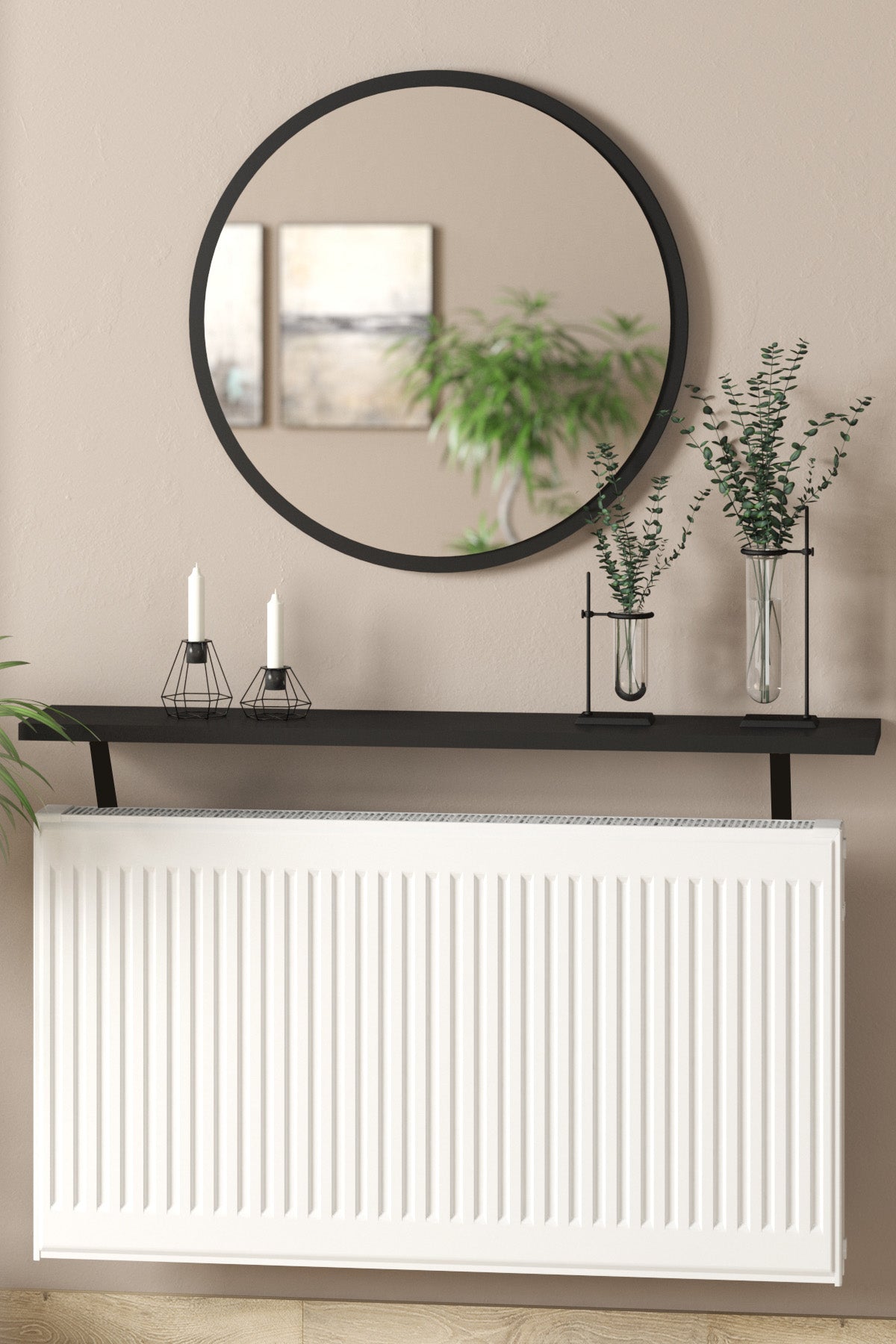 Petek Üzeri Dresuar Siyah Raf Siyah Ayak