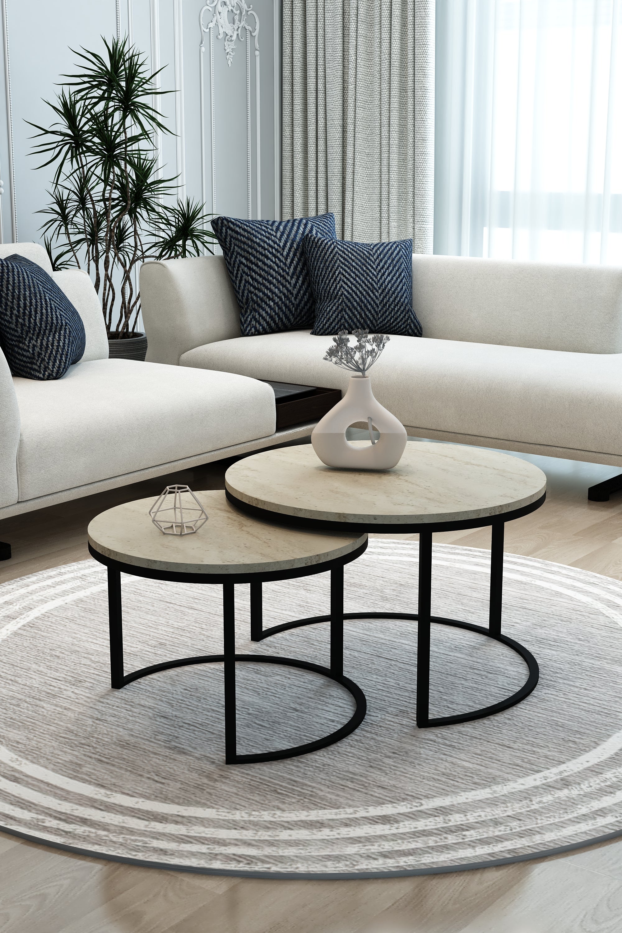 Vega Orta Sehpa Traverten