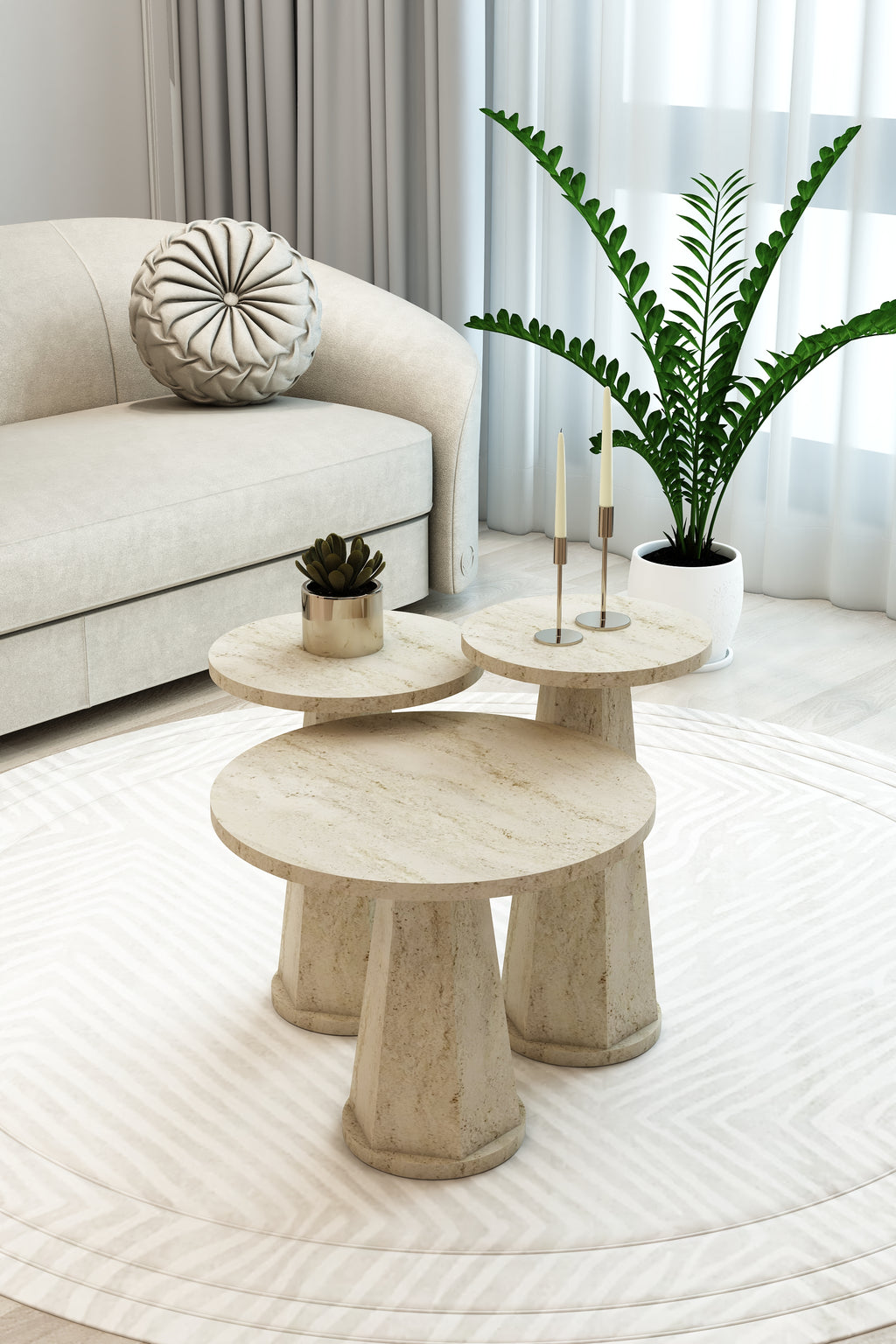 Siri Orta Sehpa Traverten