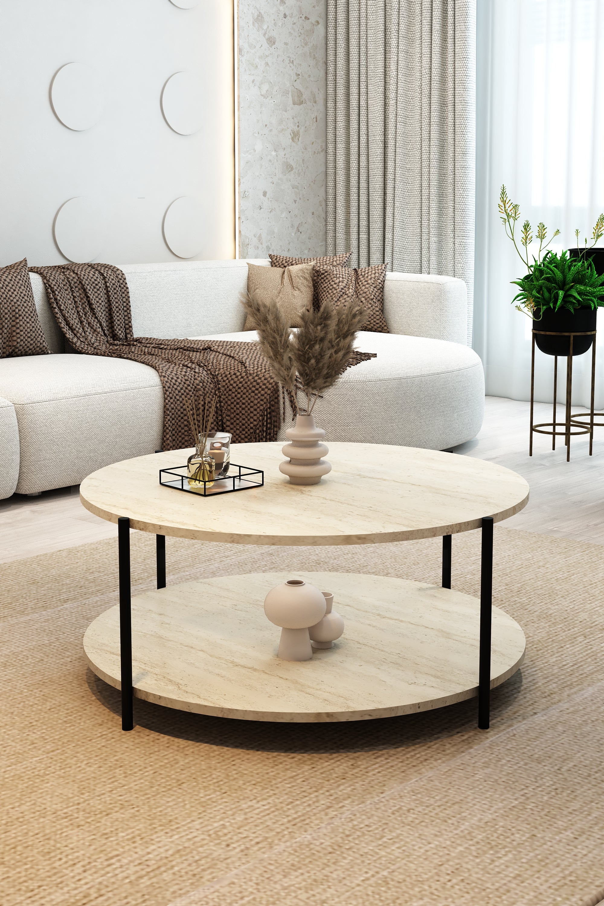 Atlas Orta Sehpa Traverten