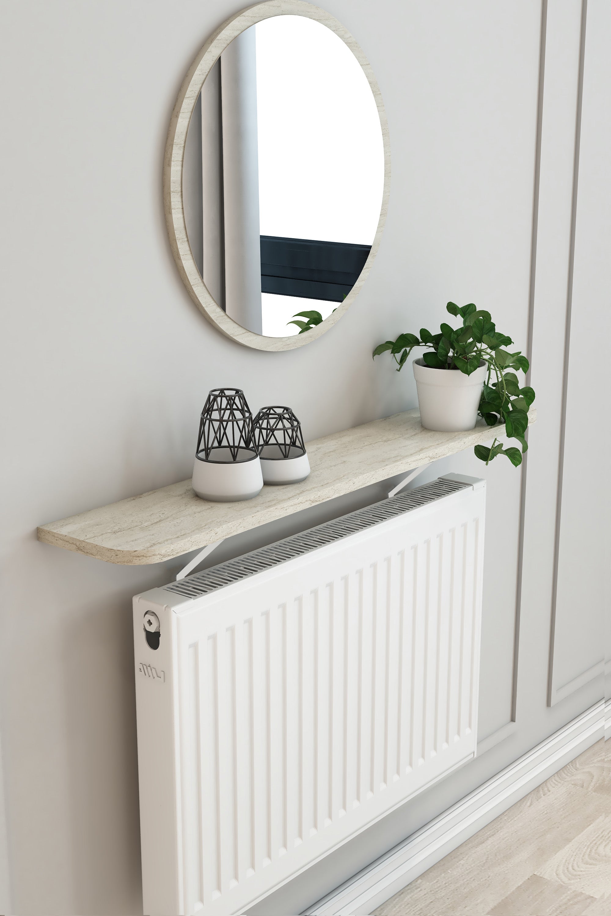 Petek Üzeri Dresuar Traventen Raf Beyaz Ayak