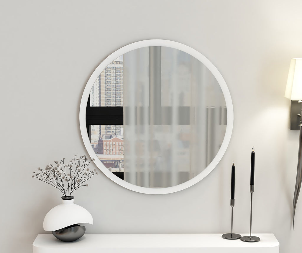 Yuvarlak Dekoratif Ayna Beyaz