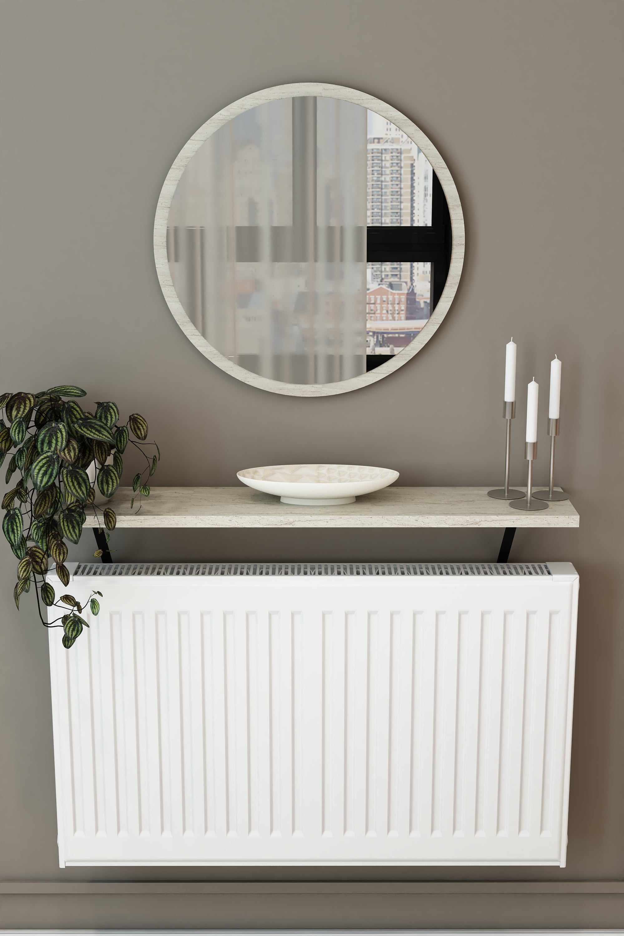 Petek Üzeri Dresuar Traventen Raf Siyah Ayak