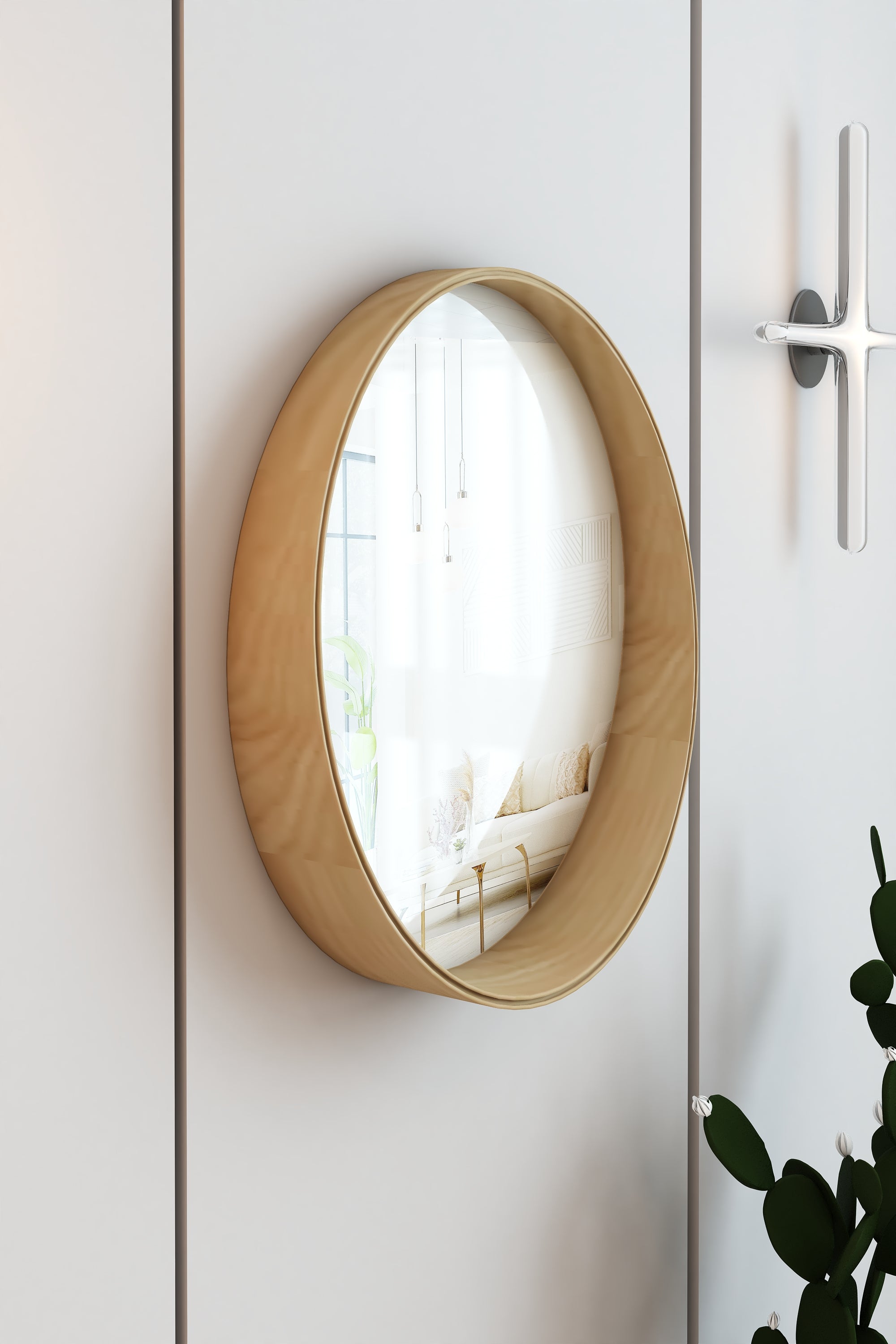 Ahşap Ayna Ahşap Meşe El Yapımı Bohem Ayna