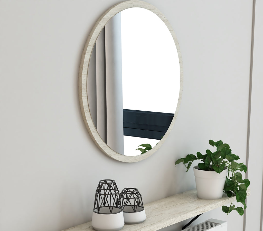 Yuvarlak Dekoratif Ayna Traverten